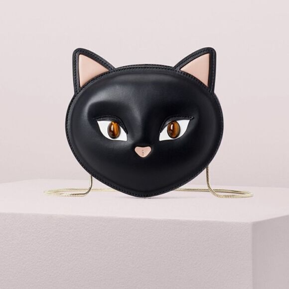 AUTHENTIC CATS BLACK KATE SPADE MEOW CAT CROSSBODY BAG - Picture 2 of 9
